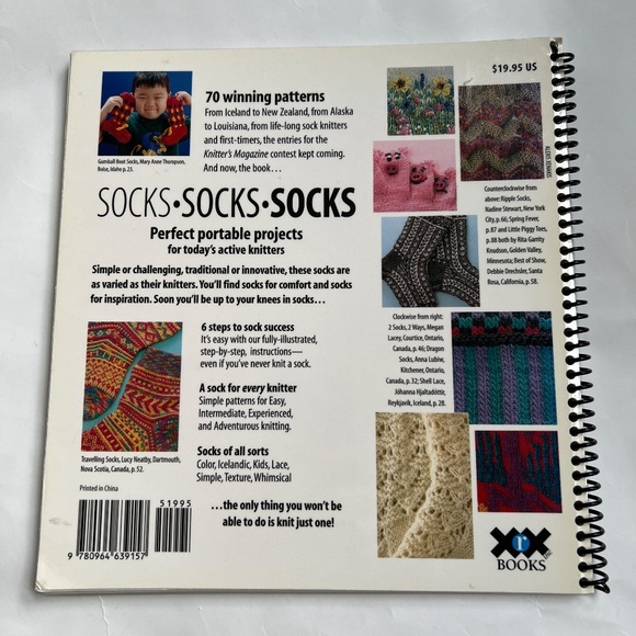 Socks Socks Socks Knitting Pattern Soft Cover Book 70 Designs Elaine Rowley - Picture 14 of 14